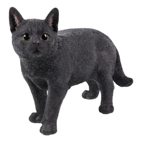 Black Cat Sculpture Halloween Statue Good Luck Realistic Figurine